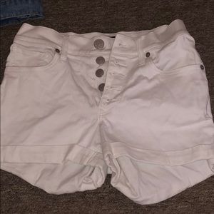 High waisted Express white shorts